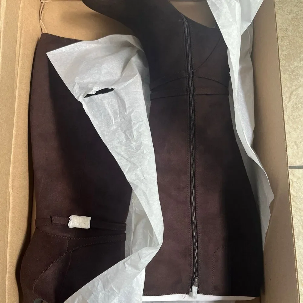 LifeStride Women's Guild Tall Boot - Dark Chocolate Leather- Regular Calf-NEW